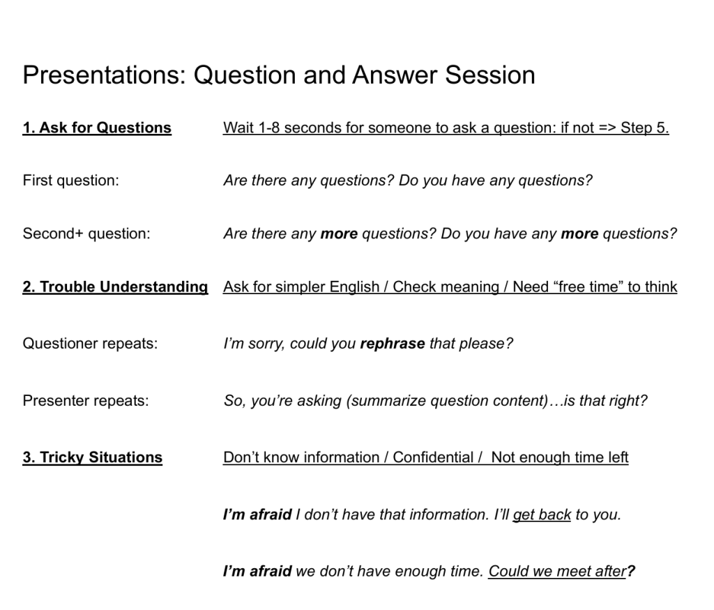 質疑応答に対応できるか不安である:セミナー受講生の質問